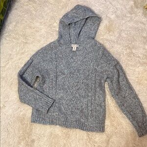 Rachel Zoe Cozy Gray Hooded Sweater